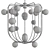 Opaline Ball Murano Cage Chandelier 3D model small image 2