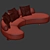 Elegant Vao Curved Sofa 3D model small image 2