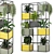 Rustic Concrete Pot Set with Indoor Plants 3D model small image 5