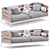 Modern Flexform Ansel Sofa 3D model small image 1