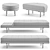 Minotti Torii: Elegant Bench & Ottoman Set 3D model small image 2