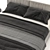 Cloud Gray Bed: Hardware-Infused Contemporary Comfort 3D model small image 3