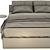 Cloud Gray Bed: Hardware-Infused Contemporary Comfort 3D model small image 4