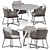 Rivera Little Armchair & Evans Outdoor Table Set 3D model small image 1
