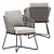 Rivera Little Armchair & Evans Outdoor Table Set 3D model small image 4