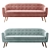 Elegant Florence 3-Seater Sofa 3D model small image 3