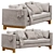 Pacific Wood-Leg Sofa 3D model small image 2