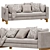 Pacific Wood-Leg Sofa 3D model small image 4