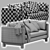 Pacific Wood-Leg Sofa 3D model small image 5