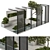 Outdoor Oasis: Bench and Plant Set 3D model small image 1