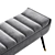 Velvet Tufted Gray Accent Bench 3D model small image 2