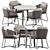 Elegant Rivera Armchair & Ginepro Outdoor Table 3D model small image 1