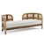 Cozy Cane & Teak Daybed 3D model small image 1