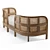 Cozy Cane & Teak Daybed 3D model small image 4