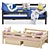 Solid Pine Children's Bed with Sideboard & Drawers 3D model small image 3