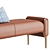 Loop Leather Bed Bench with Brass Legs 3D model small image 2
