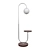 Chrome & Walnut Torcher Floor Lamp 3D model small image 1