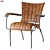 Vintage Iron Armchair in Brown with Sesame Wood and Goat Leather 3D model small image 1