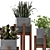 Wood & Concrete Indoor Plant Set (237) 3D model small image 4