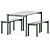 Sleek Steel Garden Set by Muuto 3D model small image 2