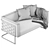 Luxury Alveare Silver Taupe Sofa 3D model small image 2