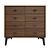 McQueen Walnut 8-Drawer Chest 3D model small image 1