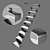 Elegant Ribbon Stairs: Modern Design 3D model small image 1