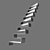 Elegant Ribbon Stairs: Modern Design 3D model small image 3