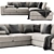 Sleek BoConcept Cenova Chaise 3D model small image 3