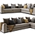 Modern Corner Sofa: Minotti Powell 3D model small image 2