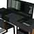 Luxurious Green & Gold Dressing Table 3D model small image 3