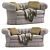 Elegant Victorian Loveseat 3D model small image 7