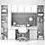 Modern Office Furniture Set 3D model small image 2