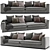 Elegant Minotti Powell 4 Sofa 3D model small image 1