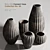 Sanibel Textured Black Cement Vase - Vintage Beauty 3D model small image 2