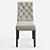 Elegant Grey Tufted Linen Chairs 3D model small image 2