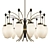 Vintage French Brass Glass Chandelier 3D model small image 1