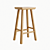 Rustic Wood Bar Stool 3D model small image 1