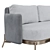 Contemporary Grey Akuta Designer Sofa 3D model small image 2