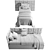 Versatile Corner Bed with Detachable Pillow Panels 3D model small image 5