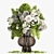 Elegant Green & White Bouquet 3D model small image 1