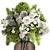 Elegant Green & White Bouquet 3D model small image 3