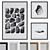 Modern Abstract Stone and Hand Brush Framed Picture Set 3D model small image 1