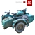 Vintage 370 Motorcycle 3D model small image 6