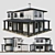 Modern Two-Story House with Rooftop Terrace 3D model small image 1