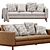 Clayton 2100mm Square Arm Sofa 3D model small image 6