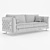 Elegant Luciano OM Triple Sofa 3D model small image 8