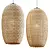 Natural Rattan Pendant Lights 3D model small image 1