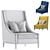 Elegant Monaco Armchair Ensuring Lasting Comfort 3D model small image 7