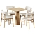 Sleek and Chic Table and Chair Set 3D model small image 1